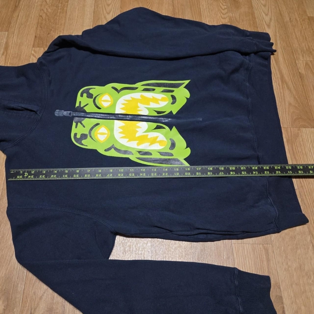 Bape A Bathing Ape Sweatshirt Hoodie Shark Size Large Navy - Picture 4 of 8